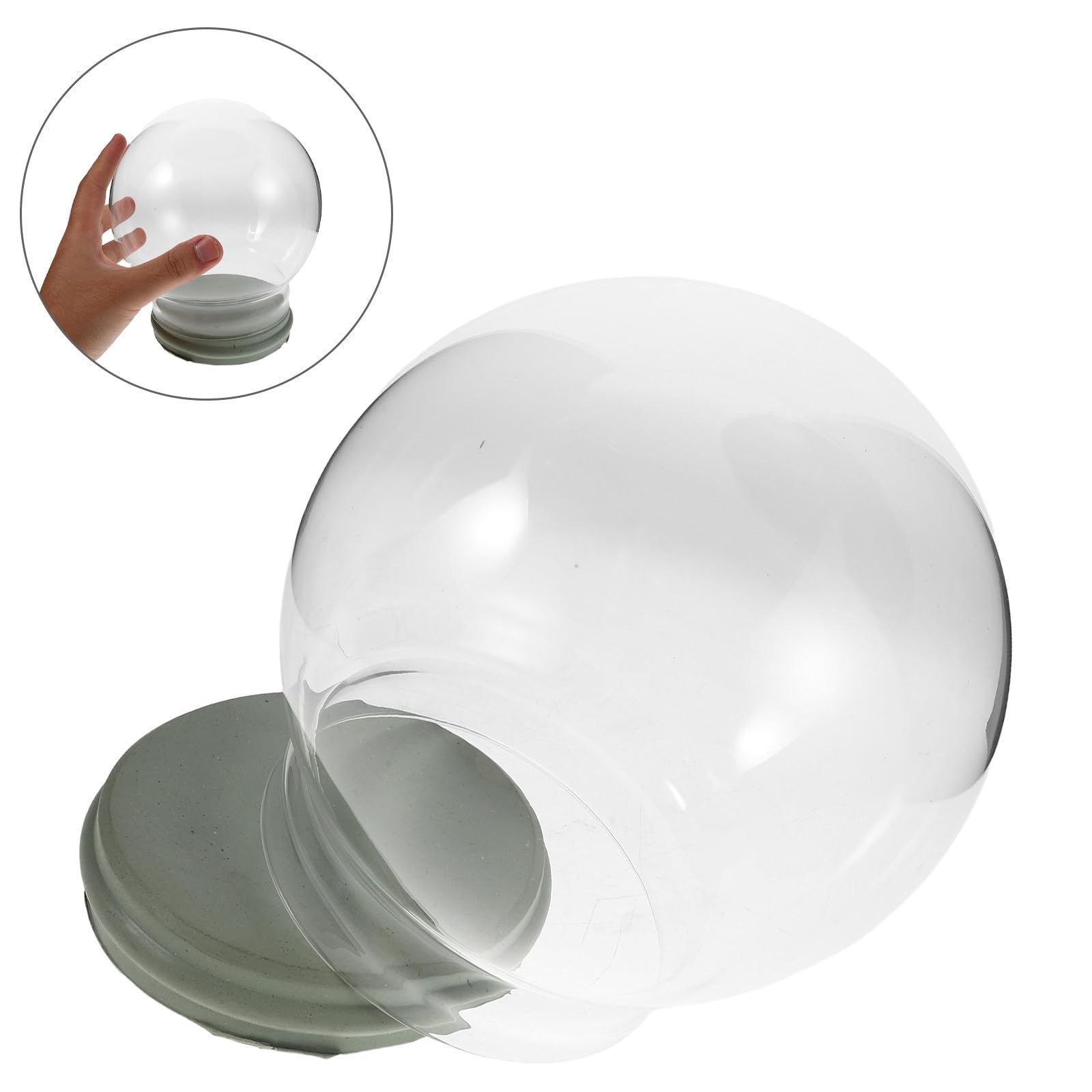 Toyvian 3 Piezas Bola de Nieve Navideña de Vidrio Transparente con Tapa de | Rellenable, Diseño Engrosado, para Manualidades y Decoración Festiva, Uso en Oficinas
