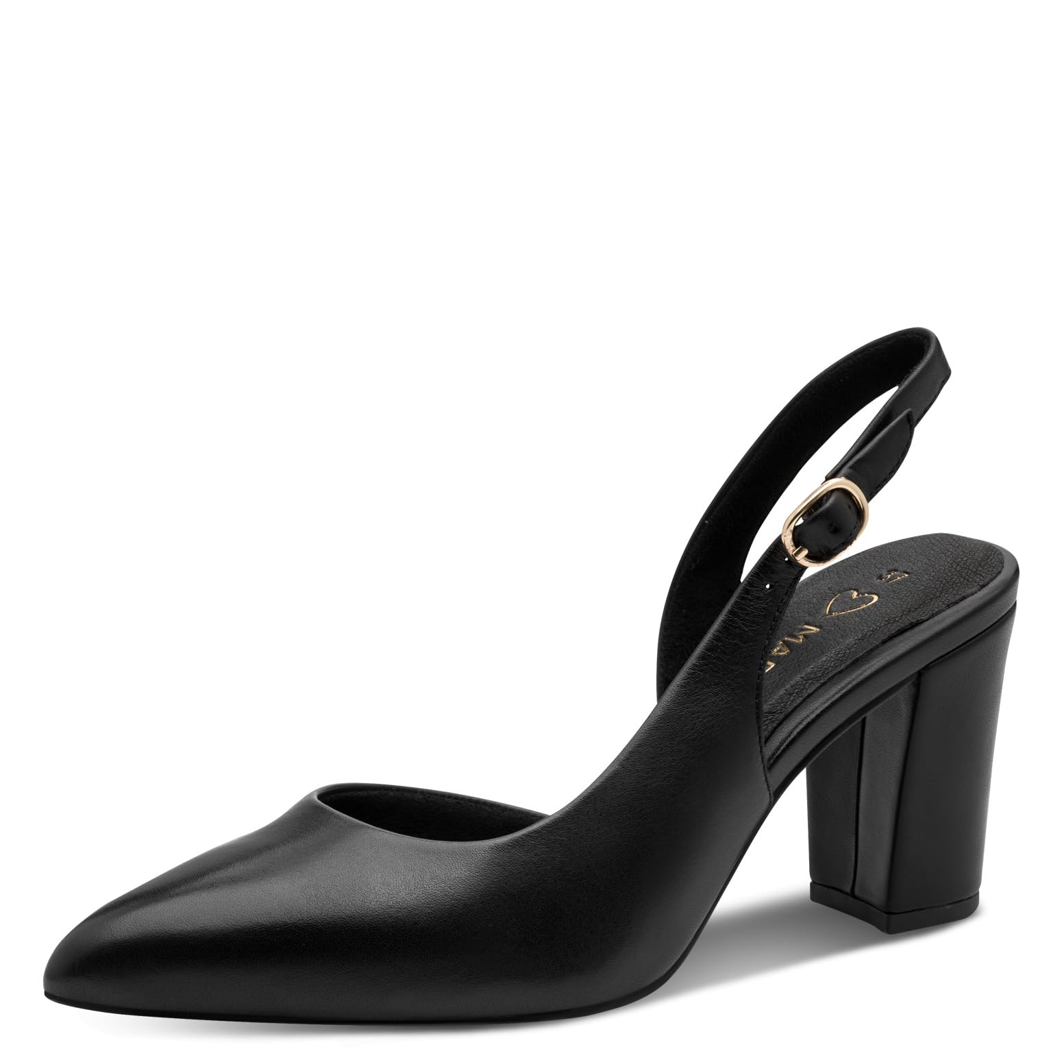 MARCO TOZZI Women's Pumps Soft Feel Me Footbed Leather Leather Insole Soft Lining Modern, Black (Black), 4.5 UK