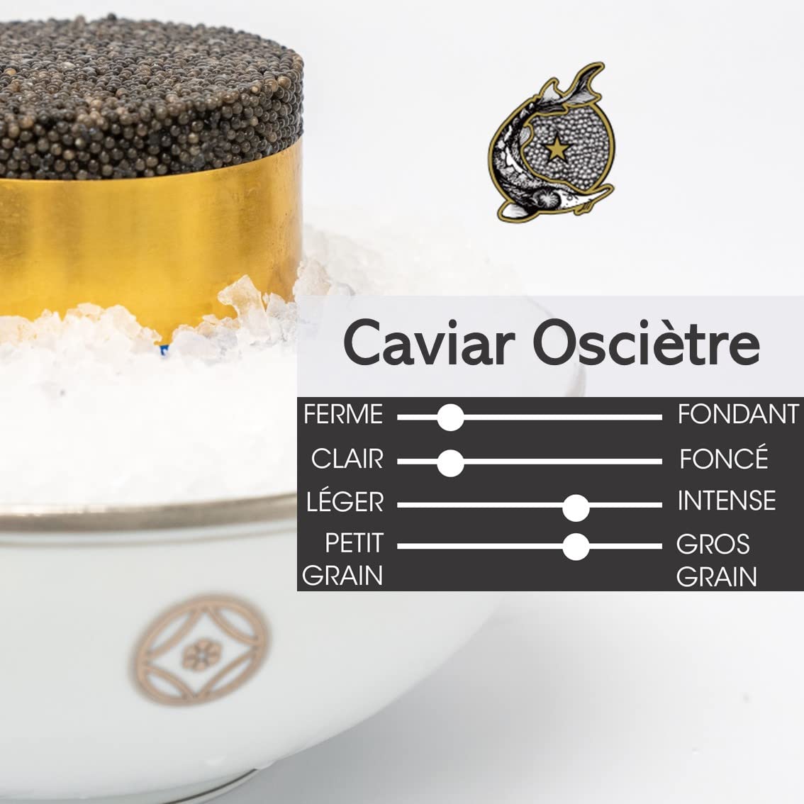 Lot de 3 boîtes de Caviar 100g - Caviar Baeri Français + Caviar Beluga Bulgare + Caviar Osciètre Français - 3 X 100g - Livraison réfrigérée - CAVIAR AMBASSADE
