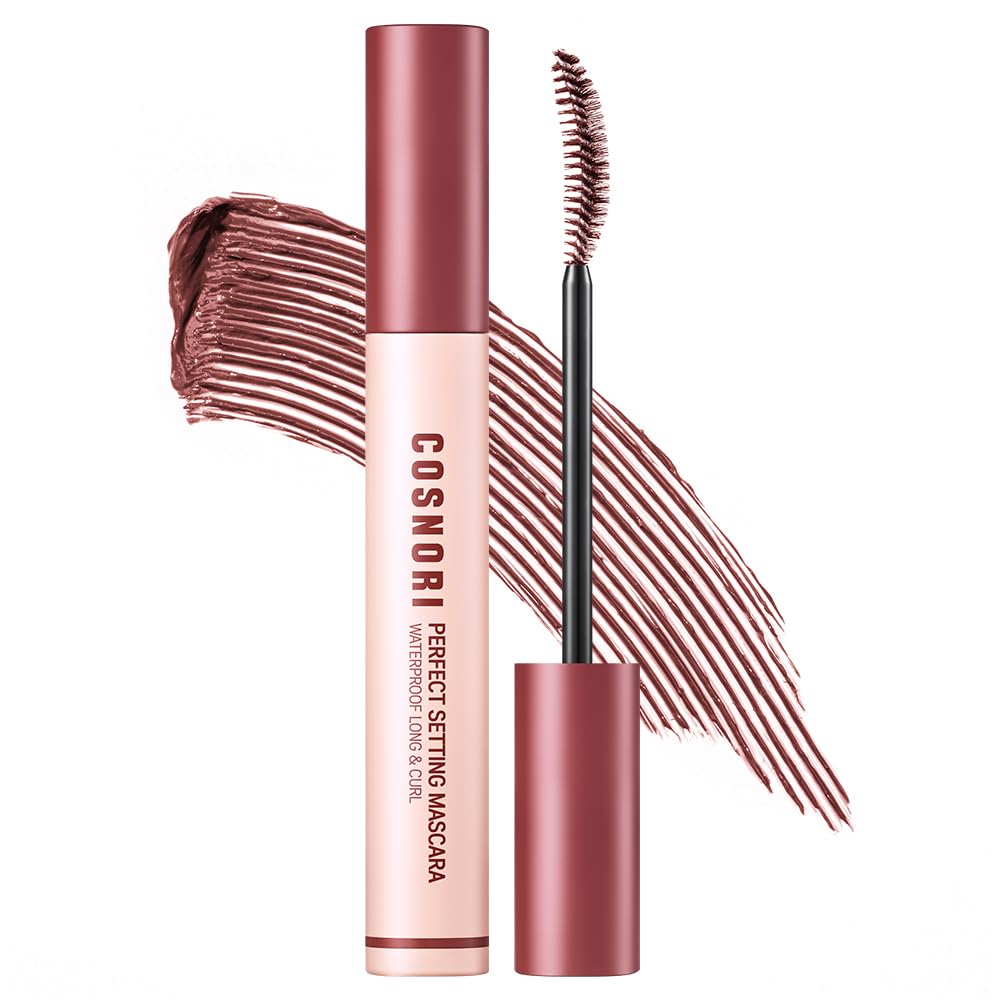 COSNORI Perfect Setting Waterproof Mascara Long&Curl 06 Urban Red – Natural Defined Lashes with Long-Lasting Curl Hold, Burgundy Maroon Mascara, Smudge-Proof & Clump-Free, K-Beauty, 0.23fl oz Urban Red - long&curl
