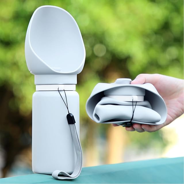 katmerio Botella de Agua para Perros Plegable Portátil Botella para Perros de Silicona de grado alimenticio…