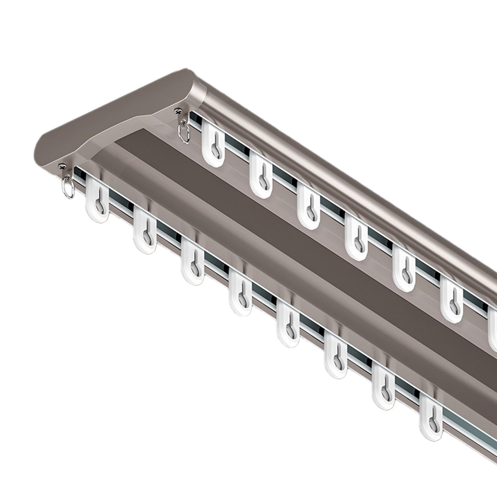 Riel De Cortina Resistente Riel Para Cortina De Techo De Aluminio 170/240/320cm Barra De Cortina Doble Con Silenciosos Poleas Para Divisor De Sala De Estar Dormitorio(Champagne color,150cm)