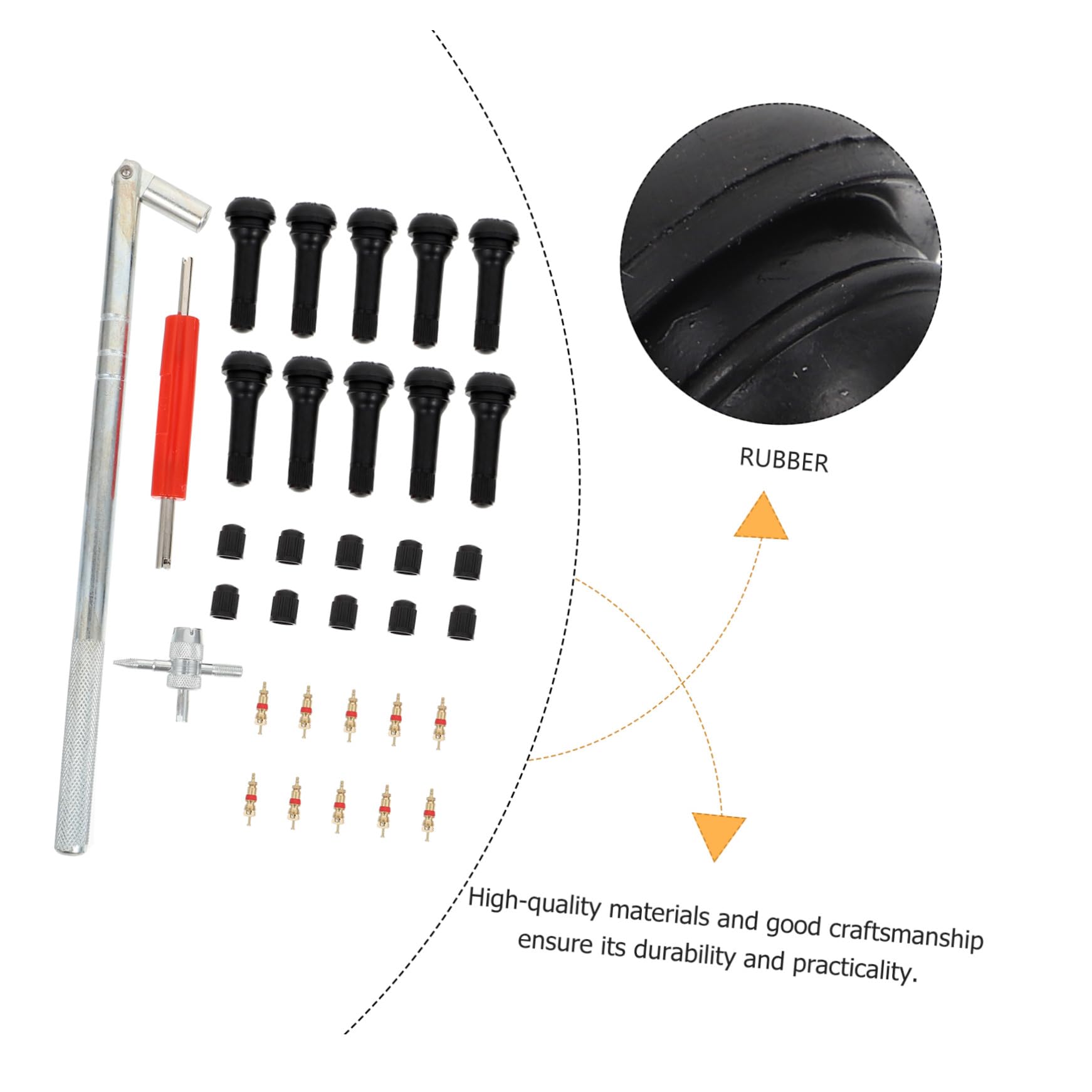 Démontage De Noyau De Valve Outil De Réparation De Bouchon De Pneu Kit Installation De Valve Accessoire Pour Véhicule Outil Pour Pneus Tubeless Voiture Vtt Camion