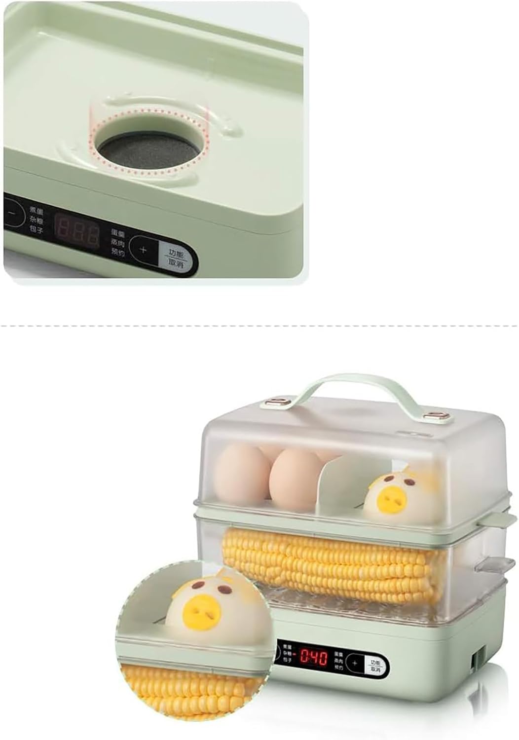 Egg Steamer, Electric Egg Cooker Boiler, Home Egg Boilers,Auto Power-Off, Free Timing, Single and Double Layers Can Be Combined Freely, for Steamed/Hard Boiled Eggs/Grains/baozi