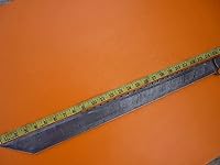 Vista 5 de Espada. ¡Rara! Espada de machete de acero de Damasco forjada a mano. ¡Espada de caza gladiosa! Espada de caza con funda de cuero. Espada