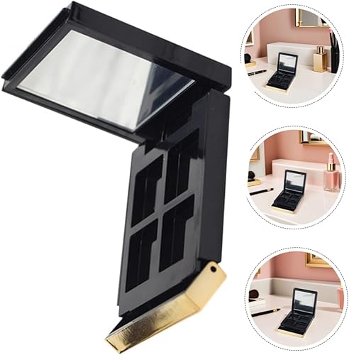 SAFIGLE DIY Refillable Makeup Palette: 4 Grids Empty Eyeshadow Holder With Mirror For DIY Lipstick Blush Powder - Portable Travel Makeup Case