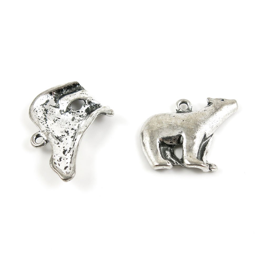 30 Pieces Antique Silver Tone Jewelry Charms K09935 Polar Bear Craft Art Making Crafting Beading