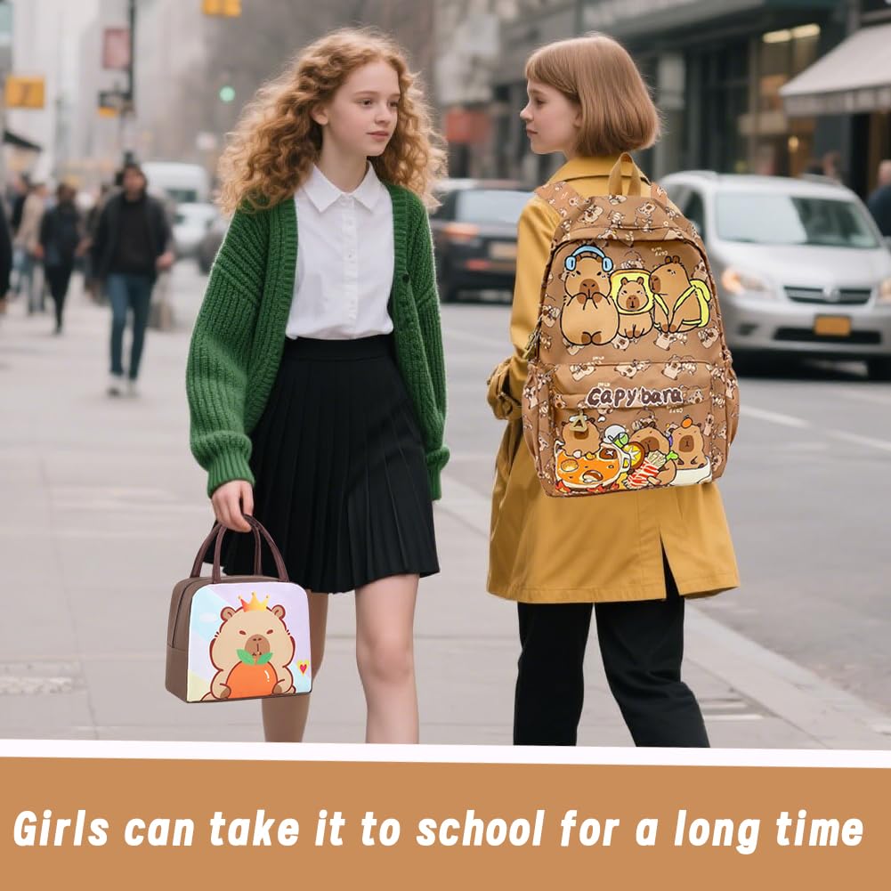 Mochila Escolar Capybara, Capybara Bolsa de Almuerzo Niño, Escolar de Dibujos Animados en 3D Escolares Anime Mochila,Schoolbag escolar de dibujos animados para niños