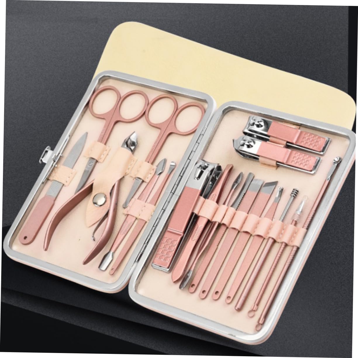 VICASKY 18Pcs Professional Nail Clipper Set Ergonomic Nail Manicure Tools for Easy Trimming and Filing Durable Nail Care Kit Random Colors