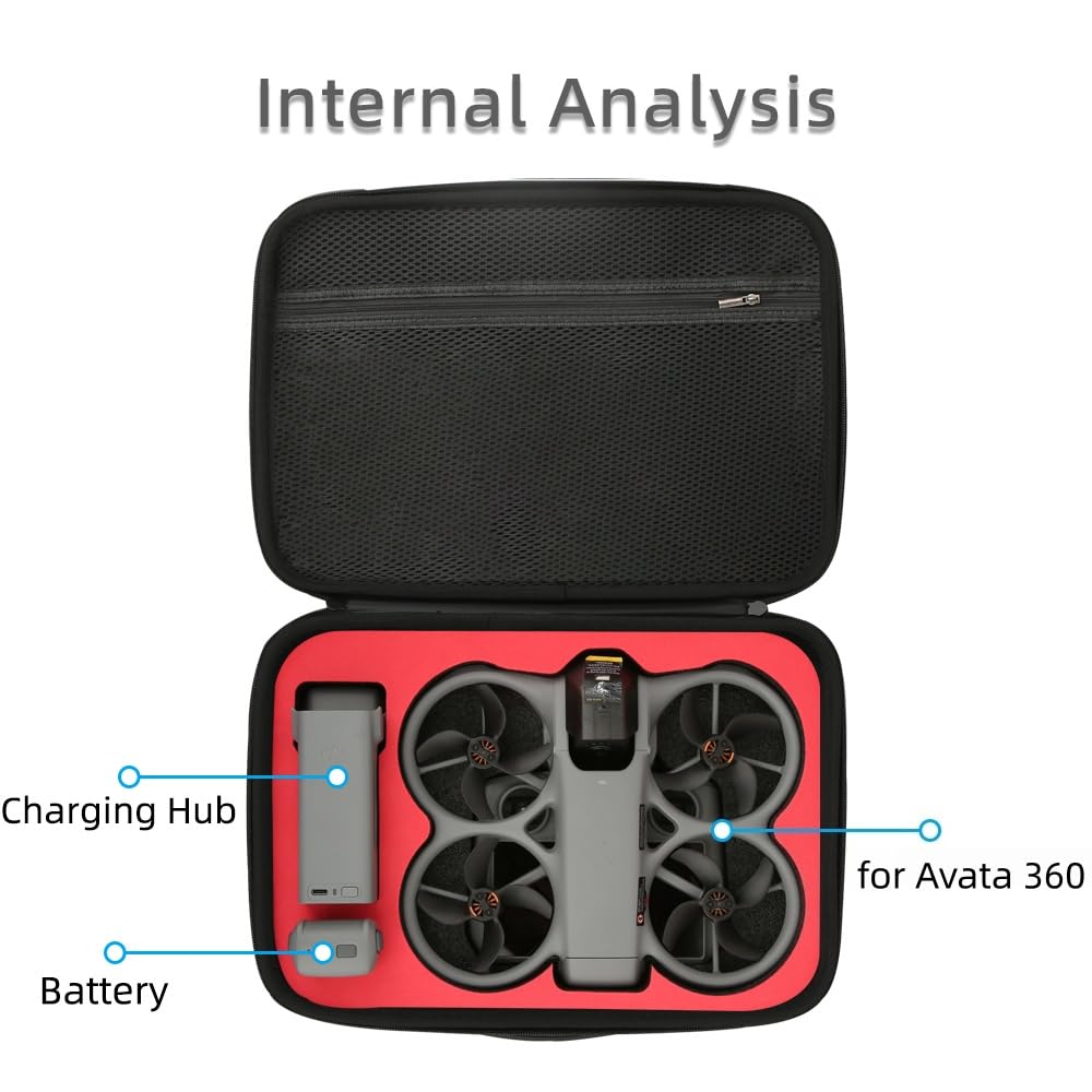 Futerał do DJI Avata 360, wodoodporna torba do przechowywania PU do Avata 360 RC 2 Fly More Combo, akcesoria do koncentratora ładowania baterii, organizer, przenośna ochronna podróżna torba na ramię