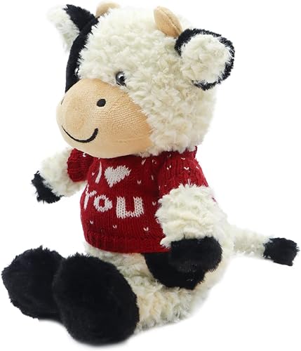 Miniatura 10 de RELIGES Muñeca de vaca de peluche suave para regalo de cumpleaños para niños de 9 pulgadas