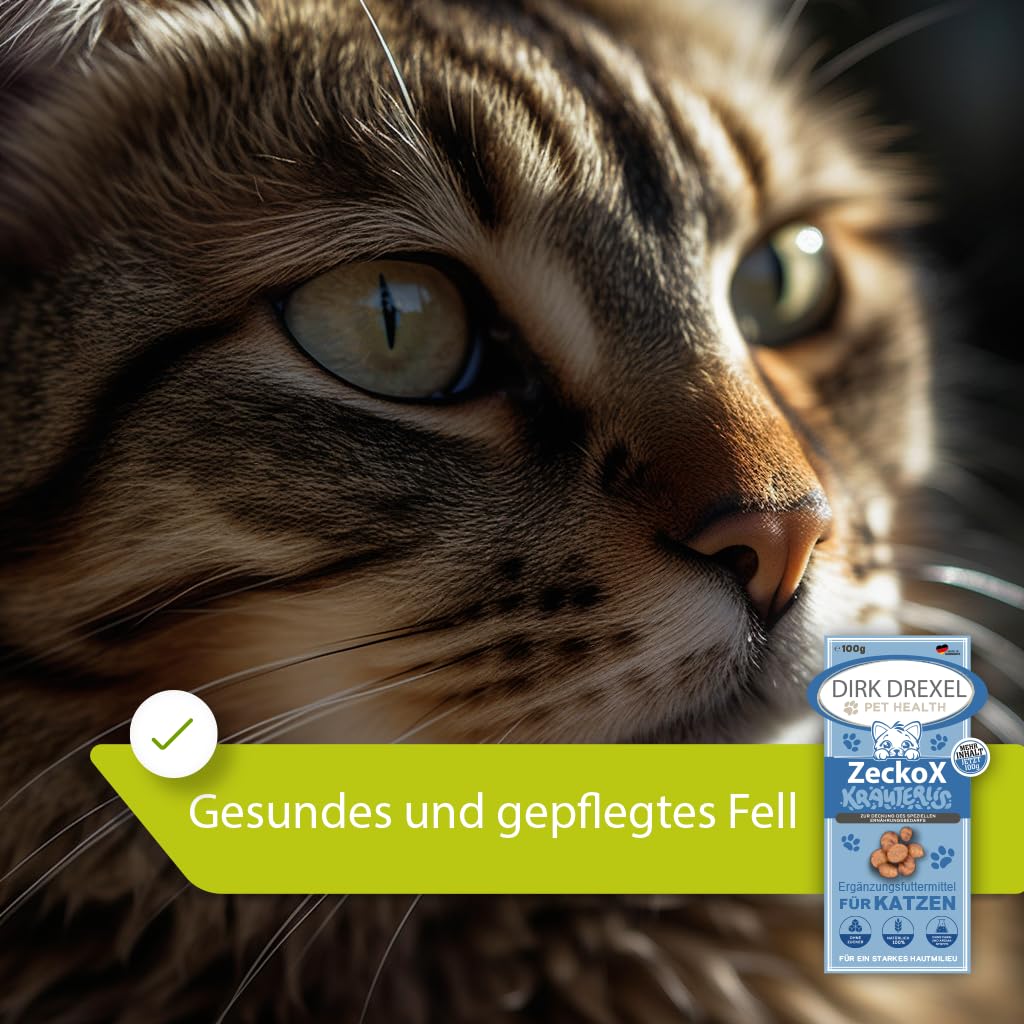 ZeckoX Kräuterlis für Katzen | Leckerlis mit Kräuterextrakten | natürliche Ernährung mit Kokosnuss & Karde 3 Monatskur