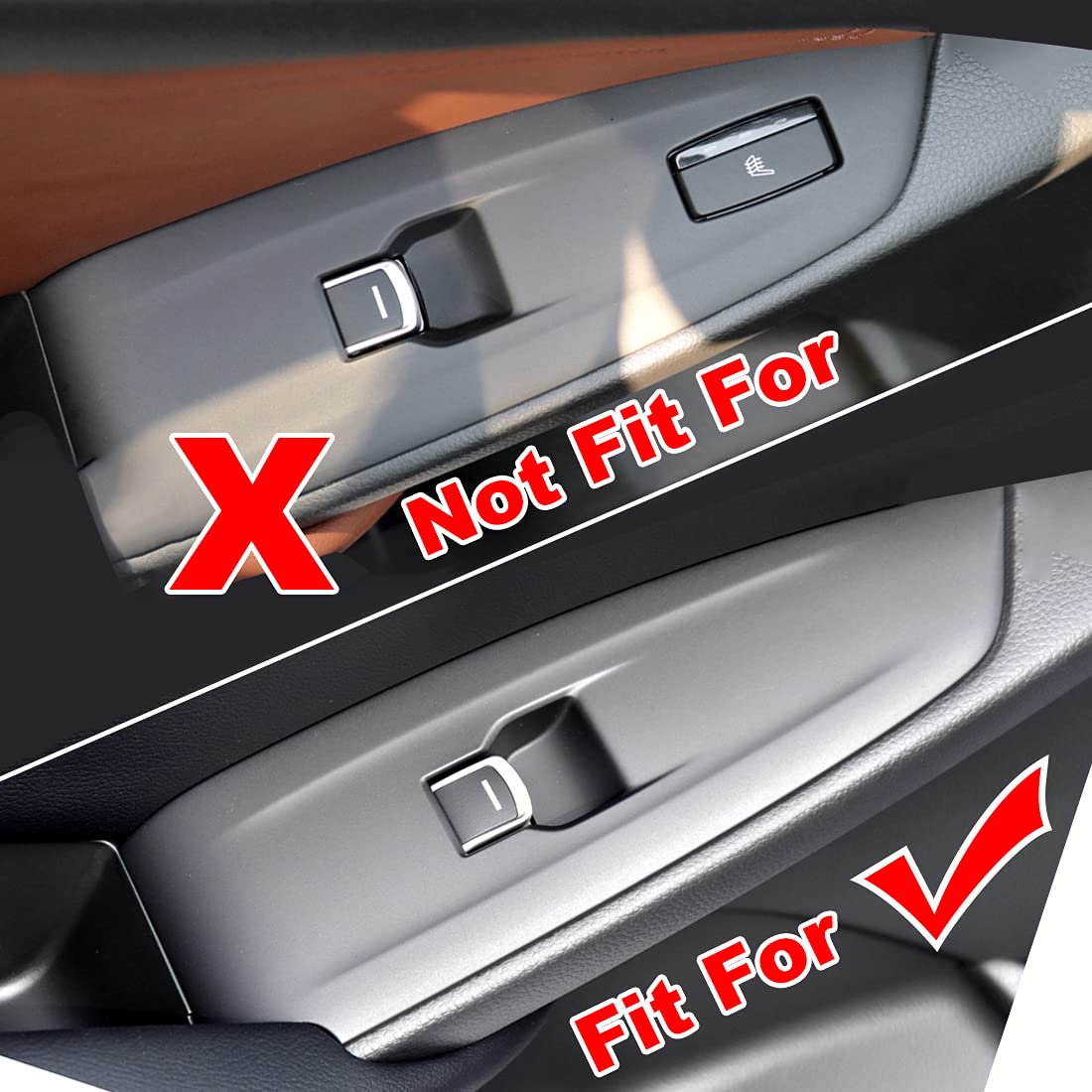 RUIHE 4pc Carbon Fiber Color Car Automobile Door Window Control Panel Cover Trim Fit for Honda Accord 2018 2019 2020 2021 2022 North American Version No Seat Heating