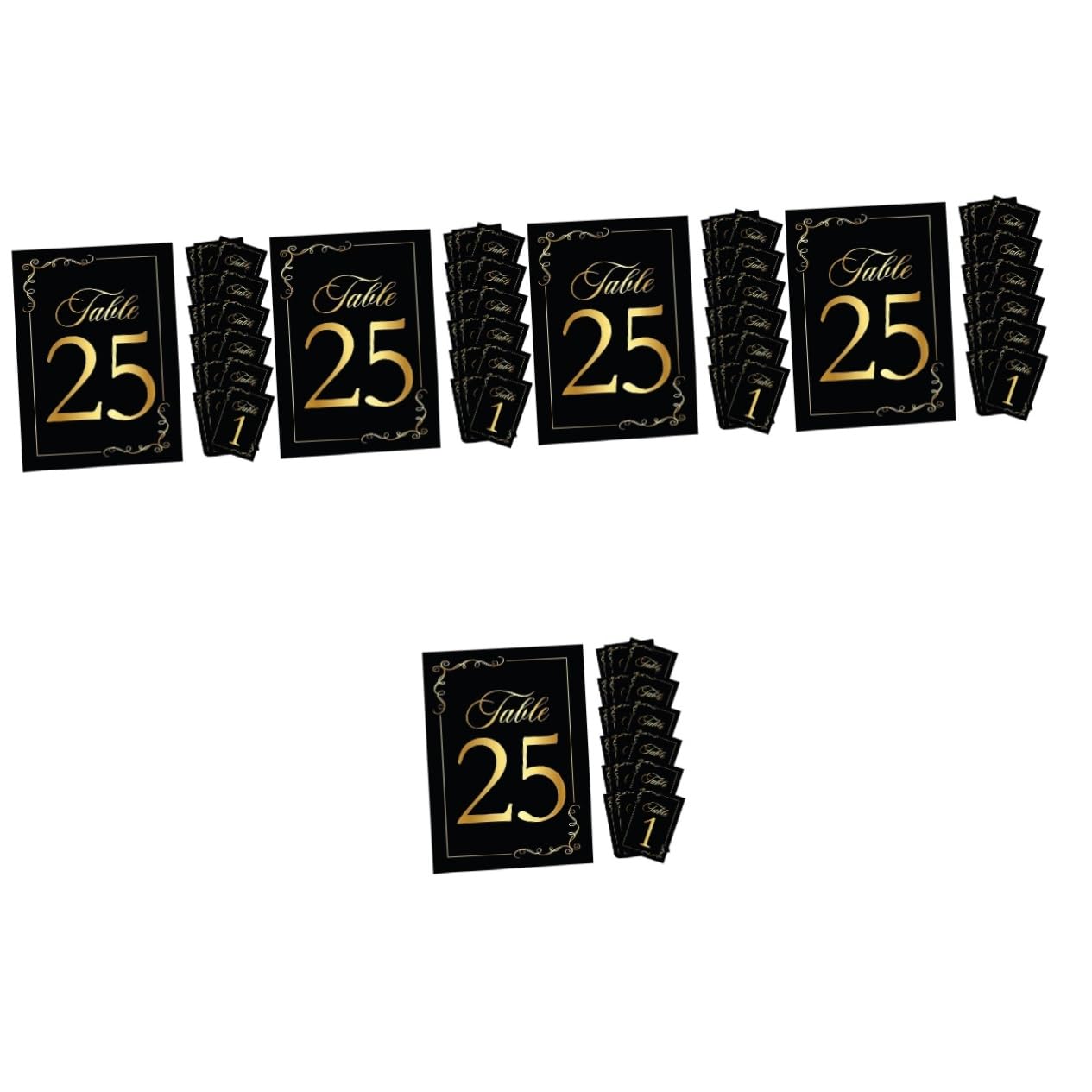 Cabilock 5 Sätze Tischkarte Digitale Karte Platzkarten Gruß Hochzeitsdekor Stand Schwarze Tischnummern Rustikal Ort Hochzeitstischnummern Runden Tischkarten Mini Papierstau 30 Stück * 5