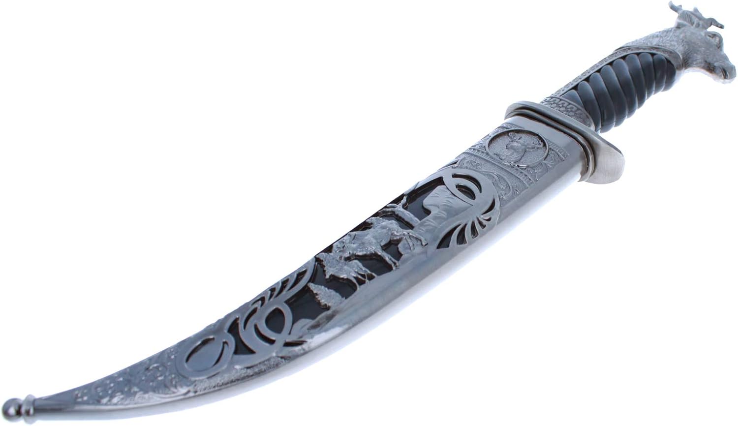 ASR Outdoor 13" Wildlife Knife Collection Animal Head Fixed Blade Hunting Knife, Deer
