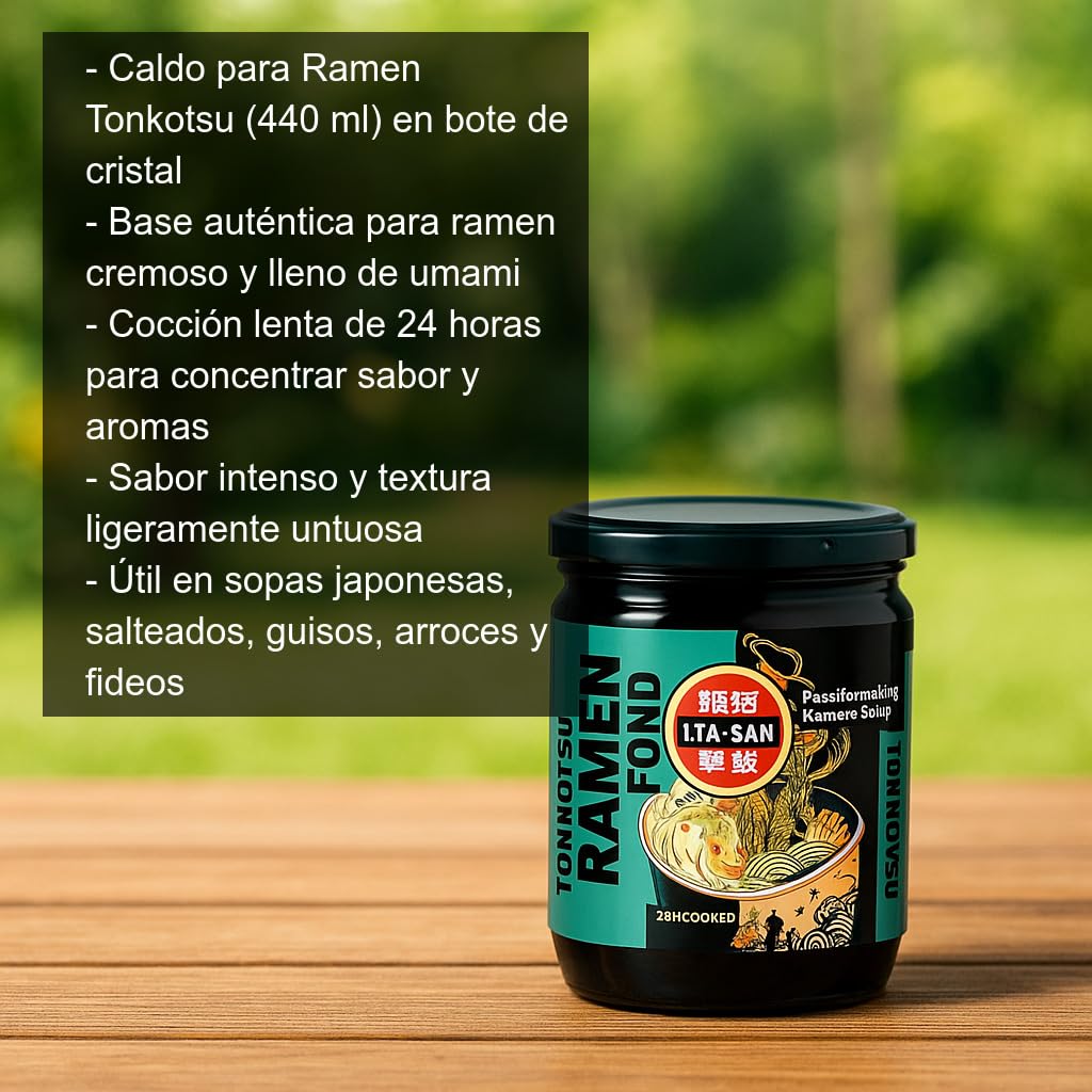 Caldo para Ramen Tonkotsu 440 ml Bote de Cristal Base Japonesa Cremosa Umami