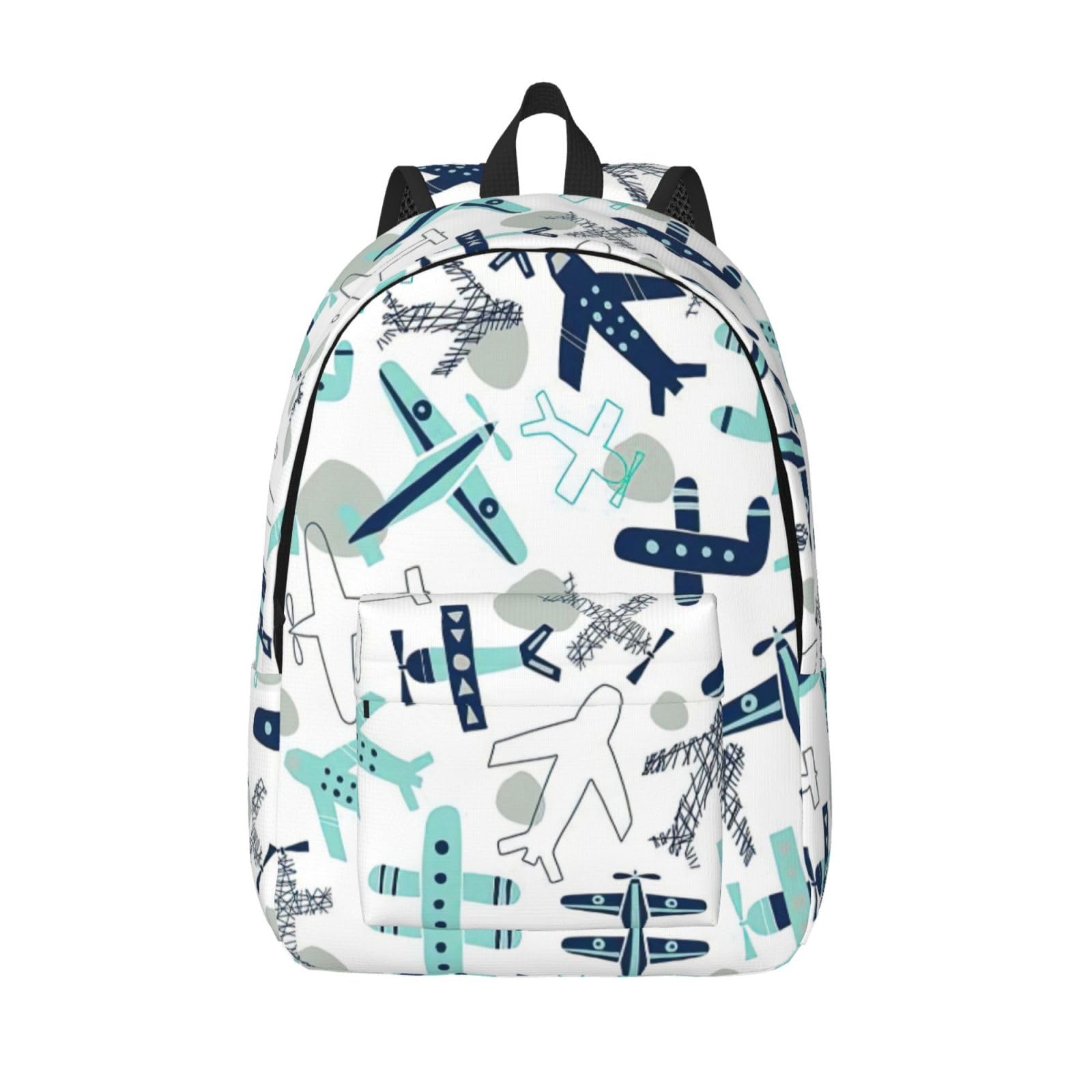 Mochila de viaje con estampado de avión espaciosa y cómoda para laptop y uso diario 8