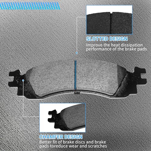 Image of Brake Pads Front and Rear Compatible with 2006-2010 Ford Explorer, 2007-2010 Ford Explorer Sport Trac, 2006-2010 Mercury Mountaineer Brake Pads Semi-Metallic D1158 D881