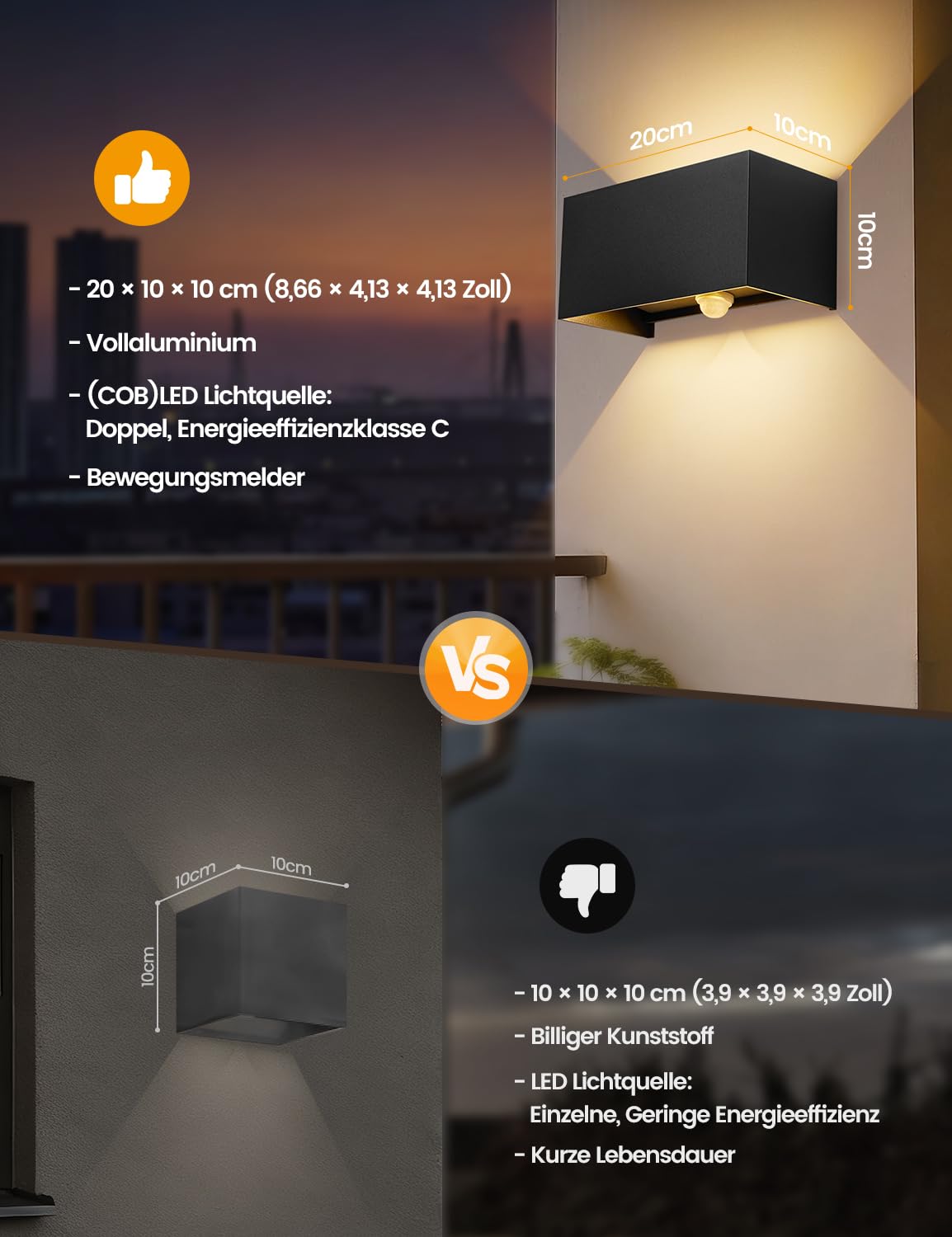 24W LED kinkiet wewnętrzny z czujnikiem ruchu, 3000K 2400LM ciepła biała lampa ścienna, IP66 kinkiet zewnętrzny, regulowany strumień światła, aluminiowy kinkiet do przedpokoju, ogrodu