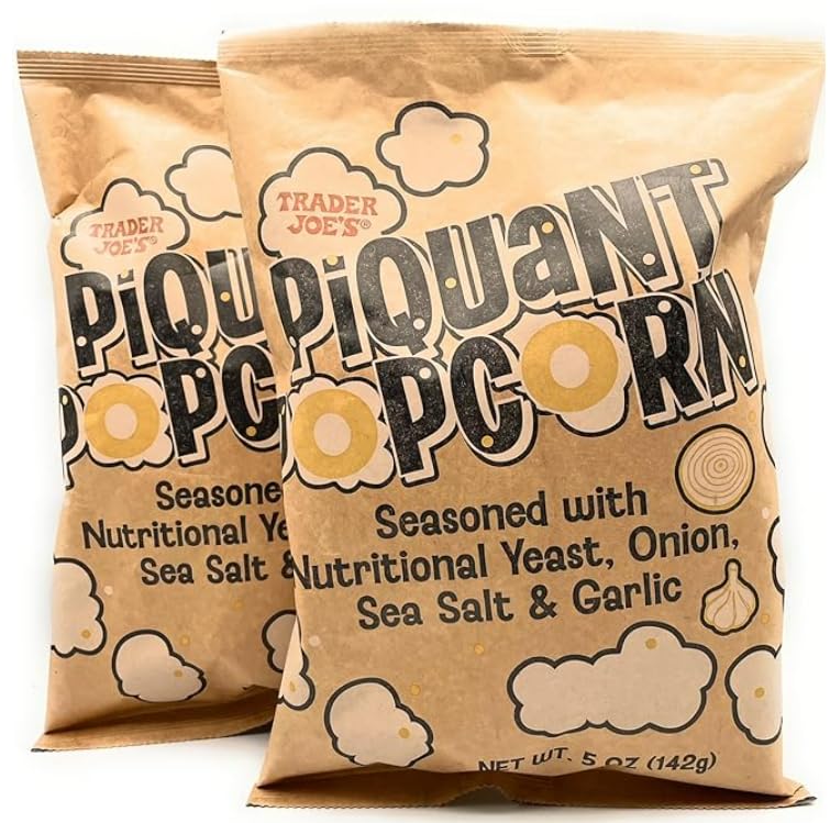Piquant Popcorn Seasoned with Yeast, Onion, Sea Salt & Garlic by Trader Joes 5 oz (142 g) - Pack of 2