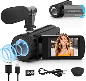 NOVEVE Camera Filmadora Fotografica Digital 1080p 16x Com Sd 32gb Preto