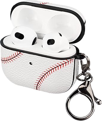 for AirPods 3 Case, Full Protective Durable Baseball Case for Apple AirPods 3 Charging,Case Cover with Keychainnot pro 3