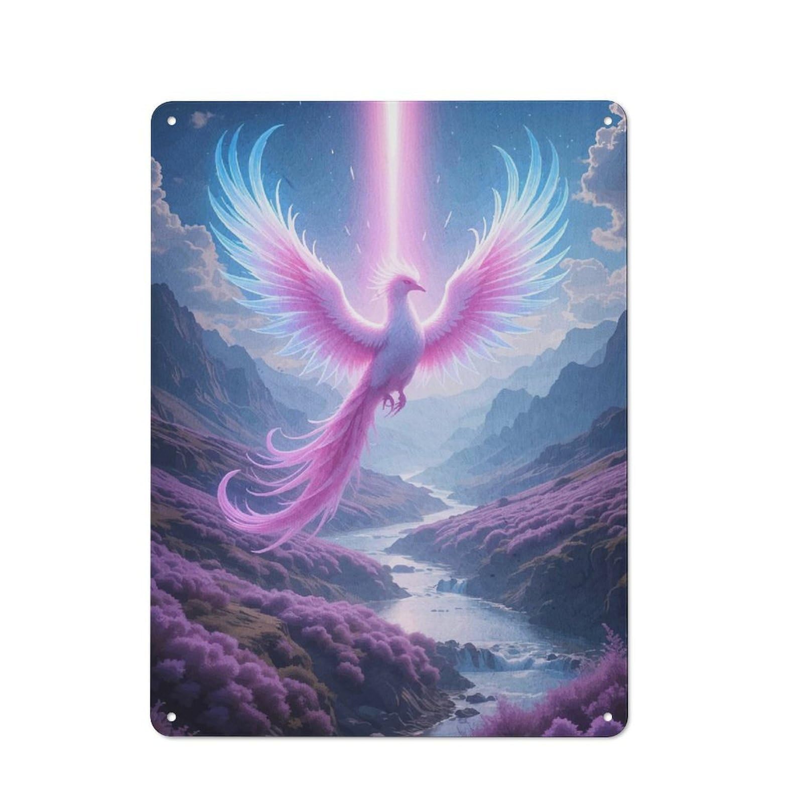 Junmoney Style-18 Phoenix Rising Lavender Valley Retro-Style Tin Sign 40X30cm For Man Cave Or Games Room, A Metal Wall Feature For Games Rooms And Man Caves