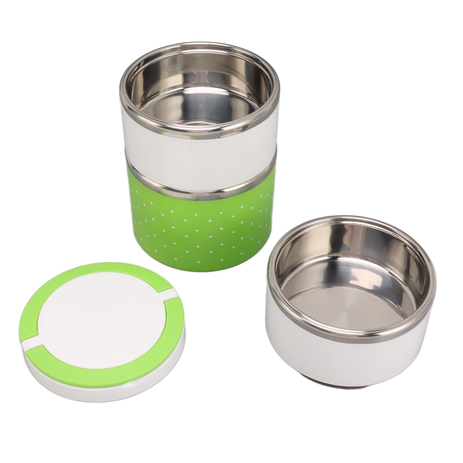 Boîte à lunch Boîte à lunch isotherme empilable en acier inoxydable, anti-fuite, portable, for boîte à lunch de bureau(Green)
