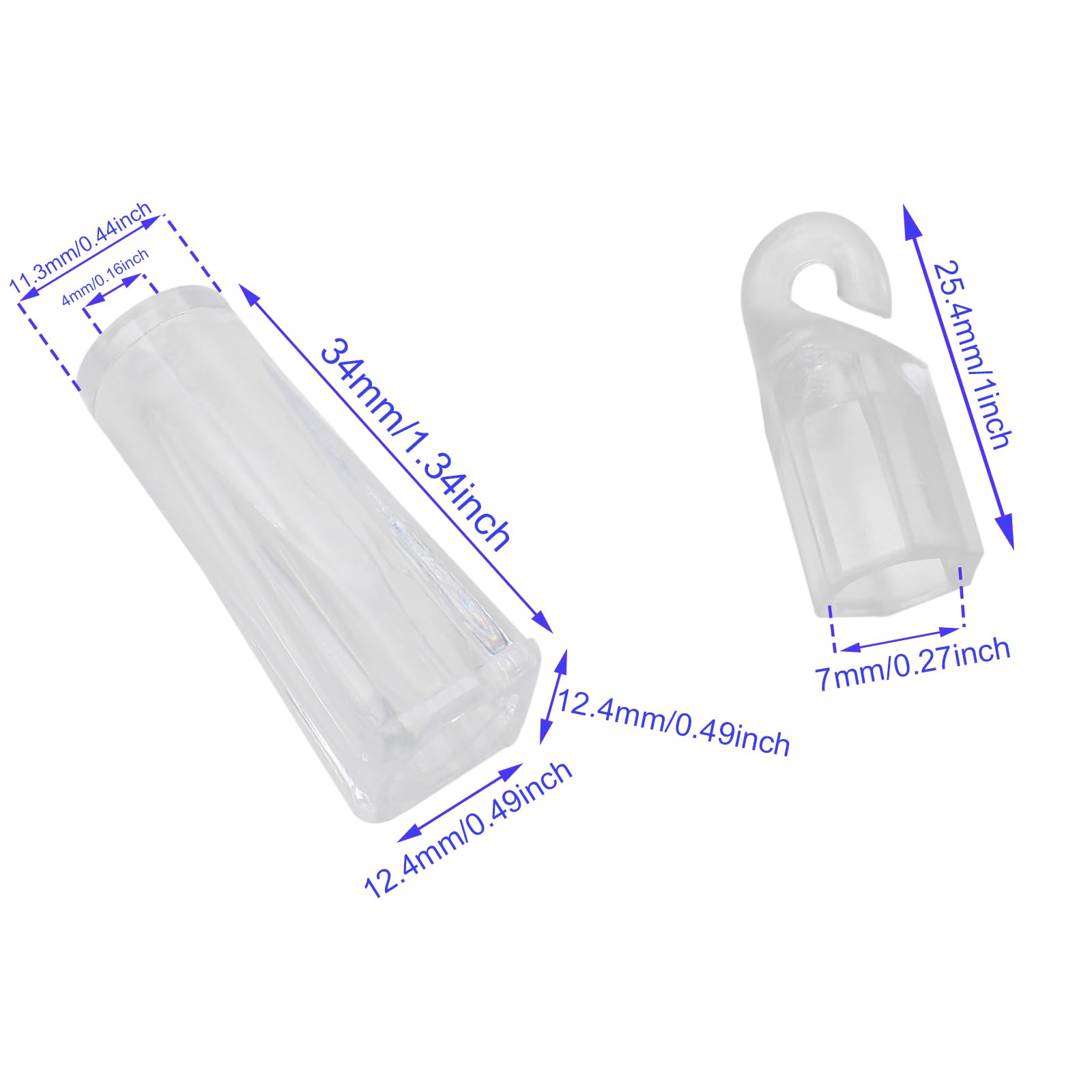 LBTODH 10PCS Window Blinds Replacement Parts Clear Blind Wand Tilt Hook and Handle Grip Fixture for Home Blinds Curtains Tilt Wand Repair