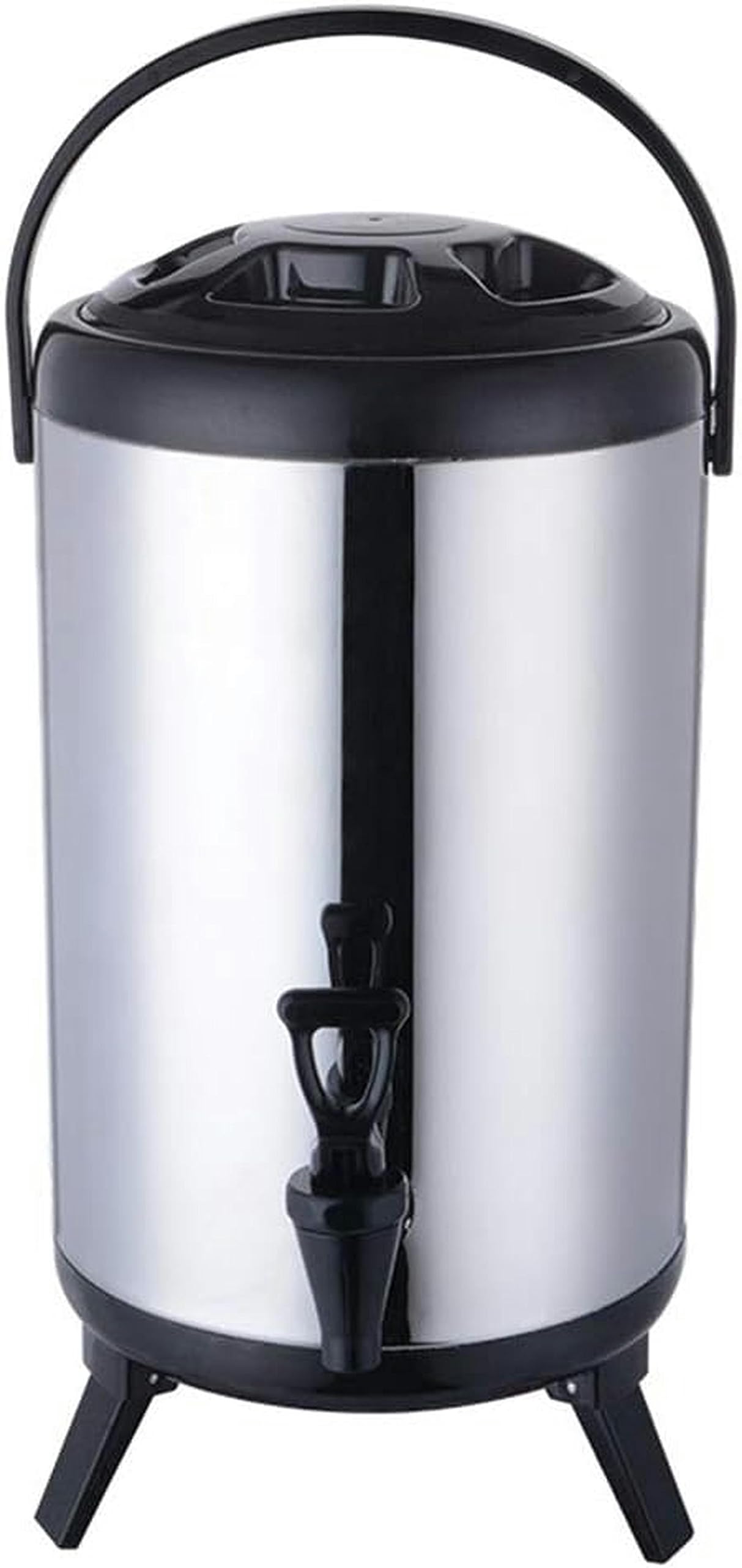 asdchZen Stainless Steel Insulated Beverage Dispenser With Tap, Hot Cold Drink Dispenser For Parties, Coffee, Tea, Milk, Water,10L