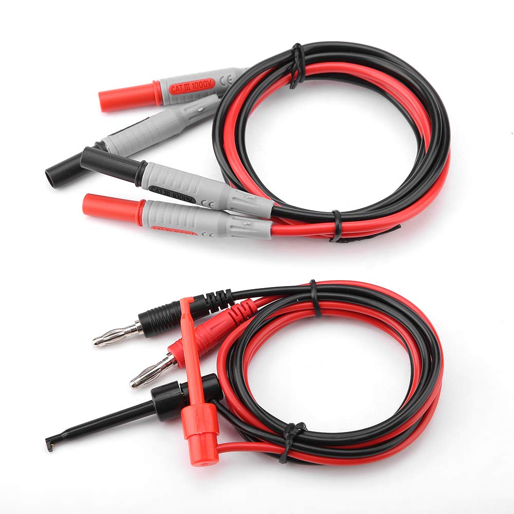 Oumefar Kit de Cables de Prueba de Sonda Multímetro Cable Universal 15 en 1 Accesorios Reemplazables para Pruebas Electrónicas