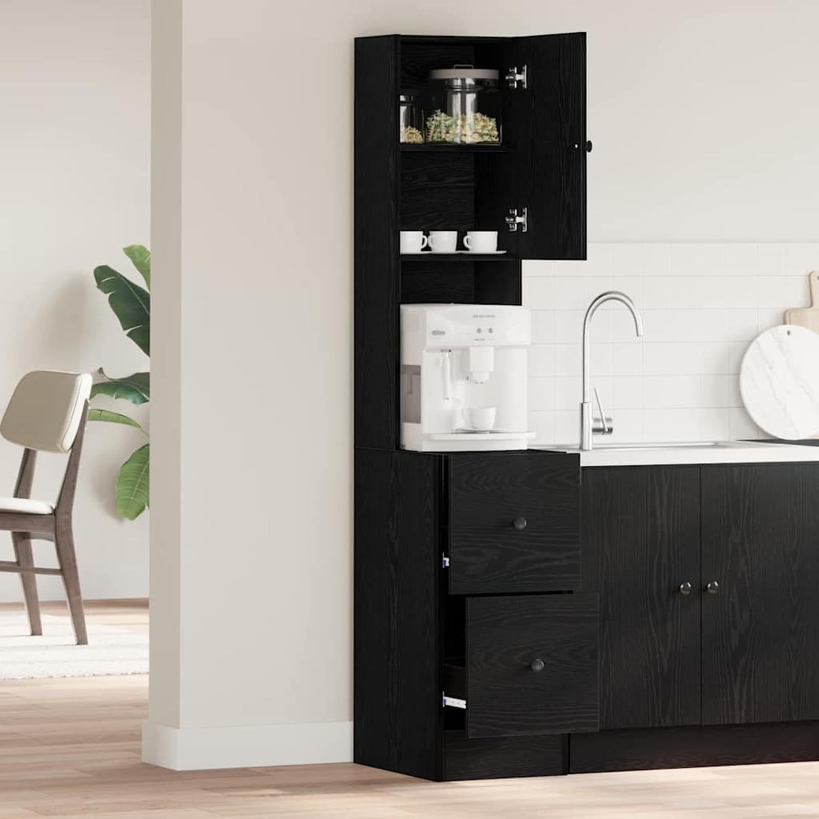 Homgoday Moderner Küchenschrank mit viel Platz und elegantem Design | Holzwerkstoff | Stauraum für Küche Model871379