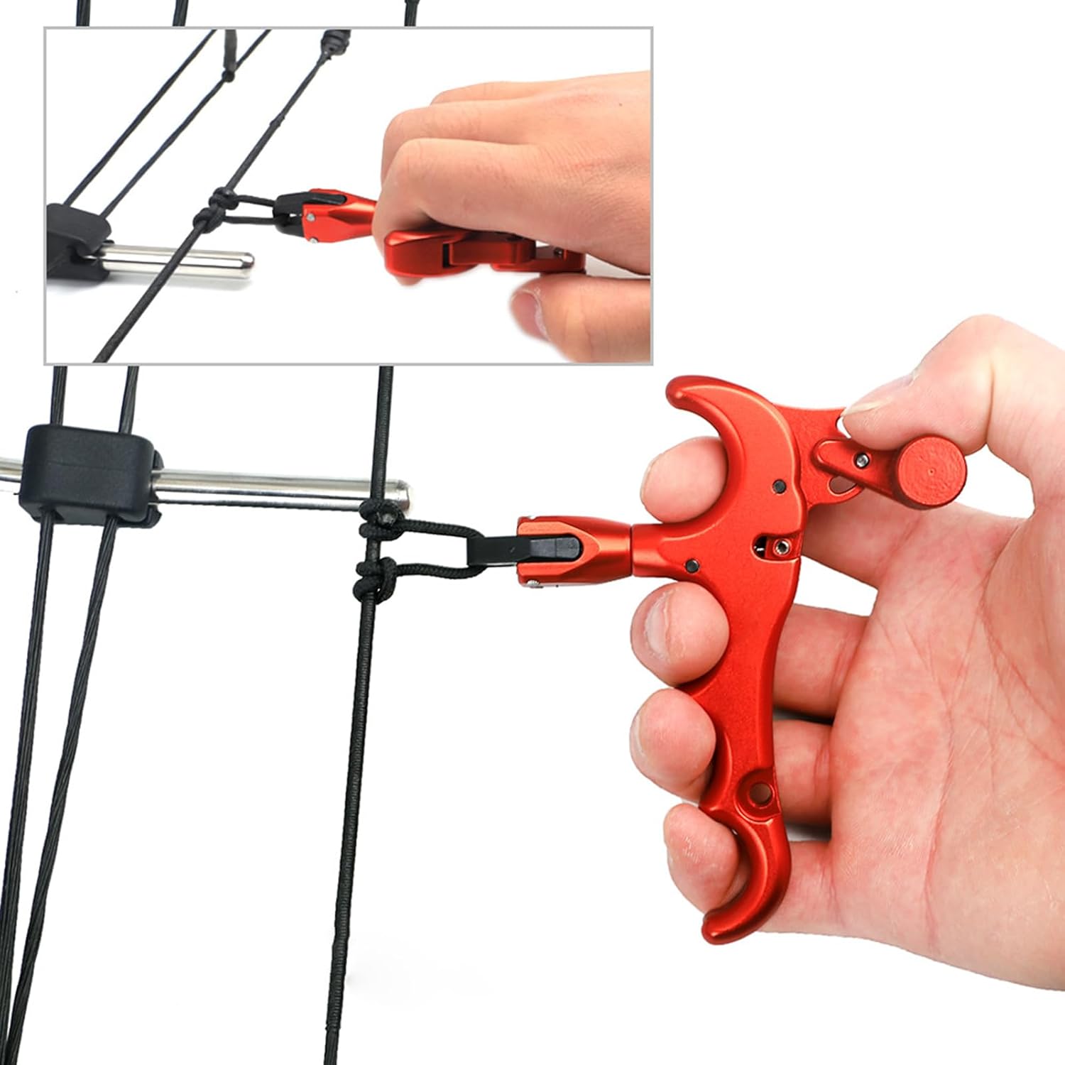 Bow Trigger Release Archery Release Trigger 360° Rotating Pliers Head Adjustable Trigger Position for Adults Youth Hunting Shooting Accessories