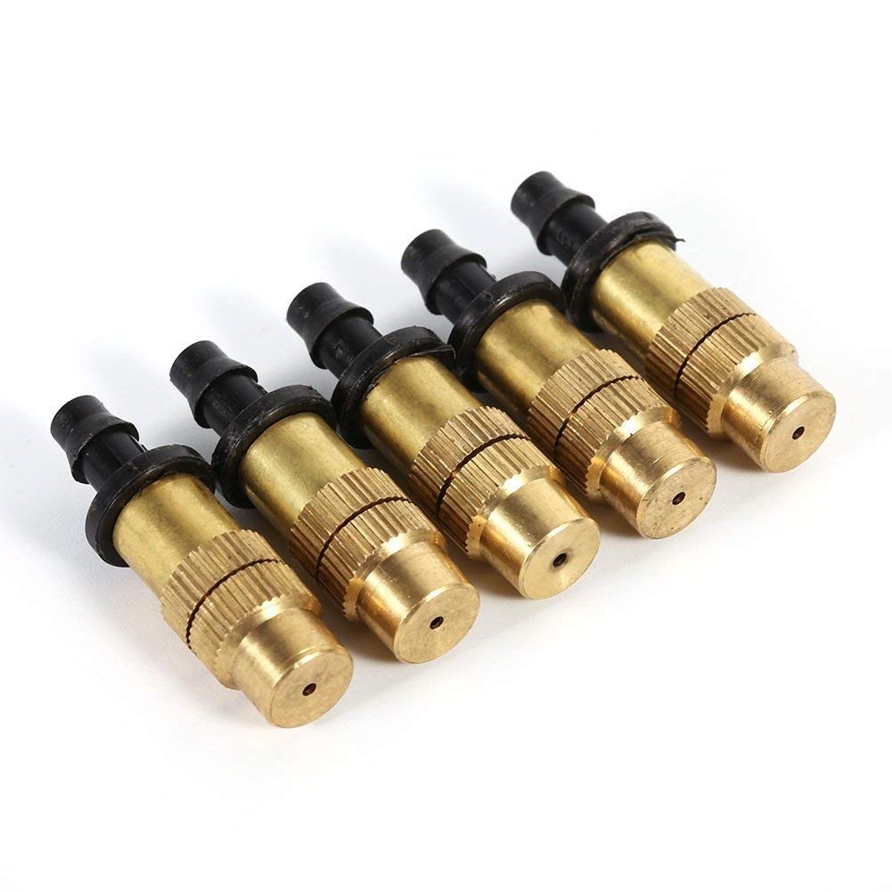 Kit Irrigazione A Nebbia Da 10 M Con 10 Ugelli In Ottone Regolabili 360° Per Terrazzo E Giardino, Adattatore 1,9 Cm - 3