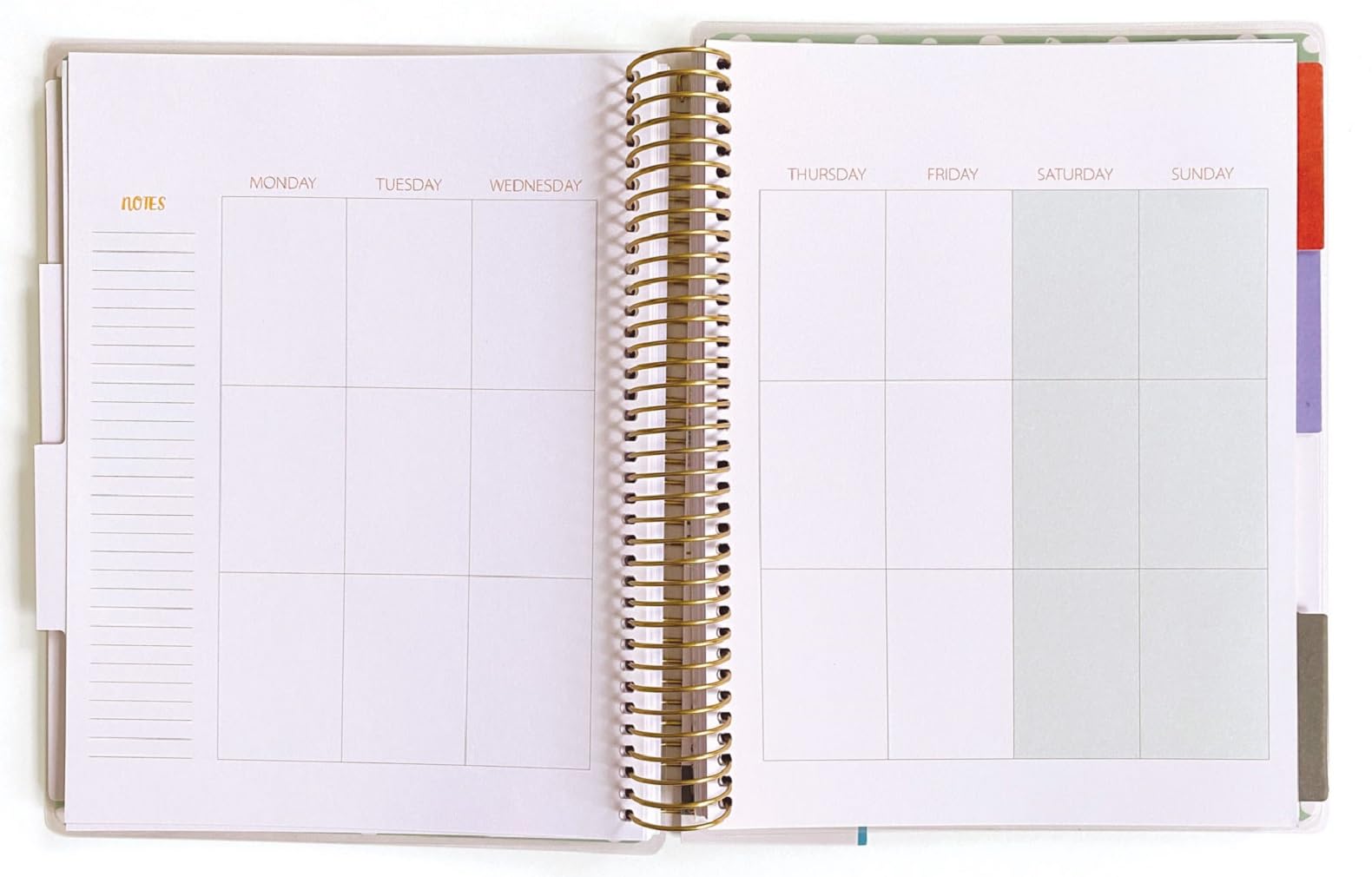 Paper House Productions Agenda 12 mesi non datata 24,1 cm con adesivi mese ed evento bandiera – Ispirazione arcobaleno