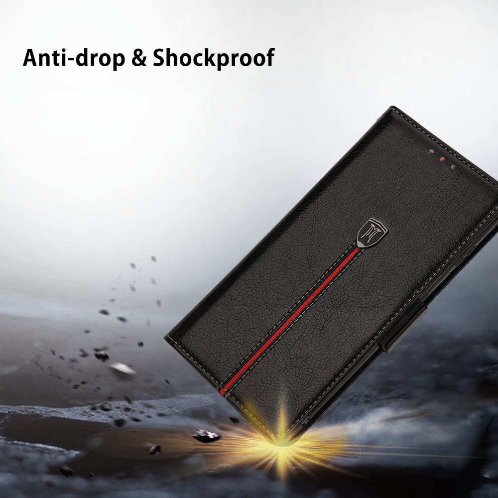 Cover Samsung Galaxy A52s 5G / A52 5G / 4G, Custodia Flip Pelle Portafoglio, Magnetica Libro Slot Schede Cover, Slim TPU Silicone Bumper Wallet Caso, Antiurto Case Per Samsung A52s 5G/ A52 5G/4G Nero