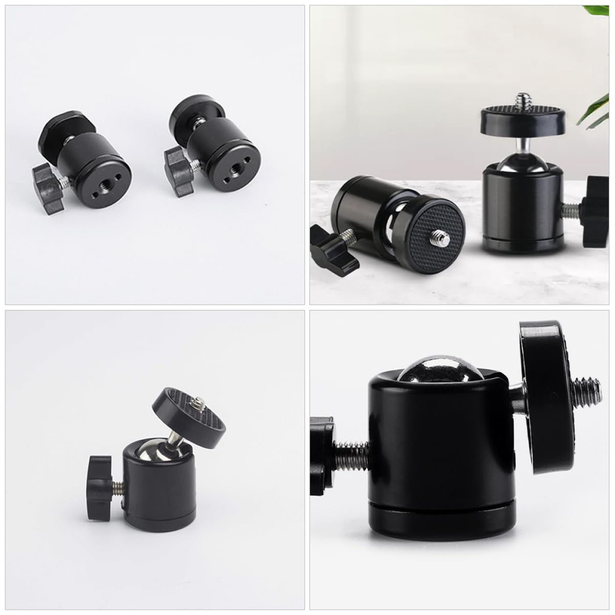 HEMOTON 8pcs Camera Mount Ball Heads Mini Ball Heads for Tripod Dslr Accessory 360° Rotation Sturdy Metal Camera Stand Mount