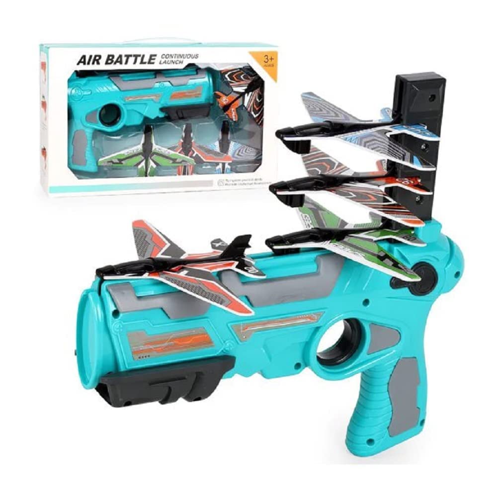 CloudTech® Airplane Launcher Gun Toy! Experience Endless Outdoor Fun with Foam Glider Planes. Unleash Your Child's Imagination with The Best Multicolor Aeroplane Toy Gun