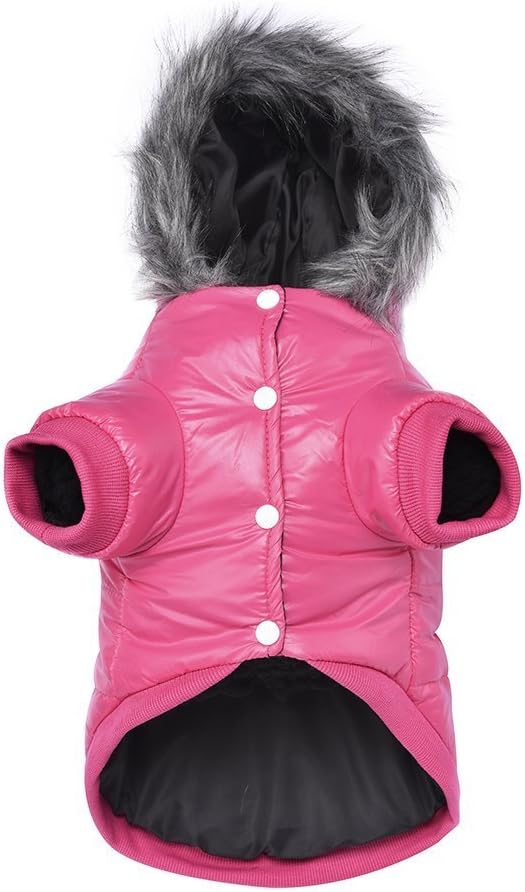 lesypet Dog Coats for Small Dogs, Dog Jacket Warm Doggie Winter Coat Windproof Puffer Jacket for Small Dogs Puppy, Pink XL