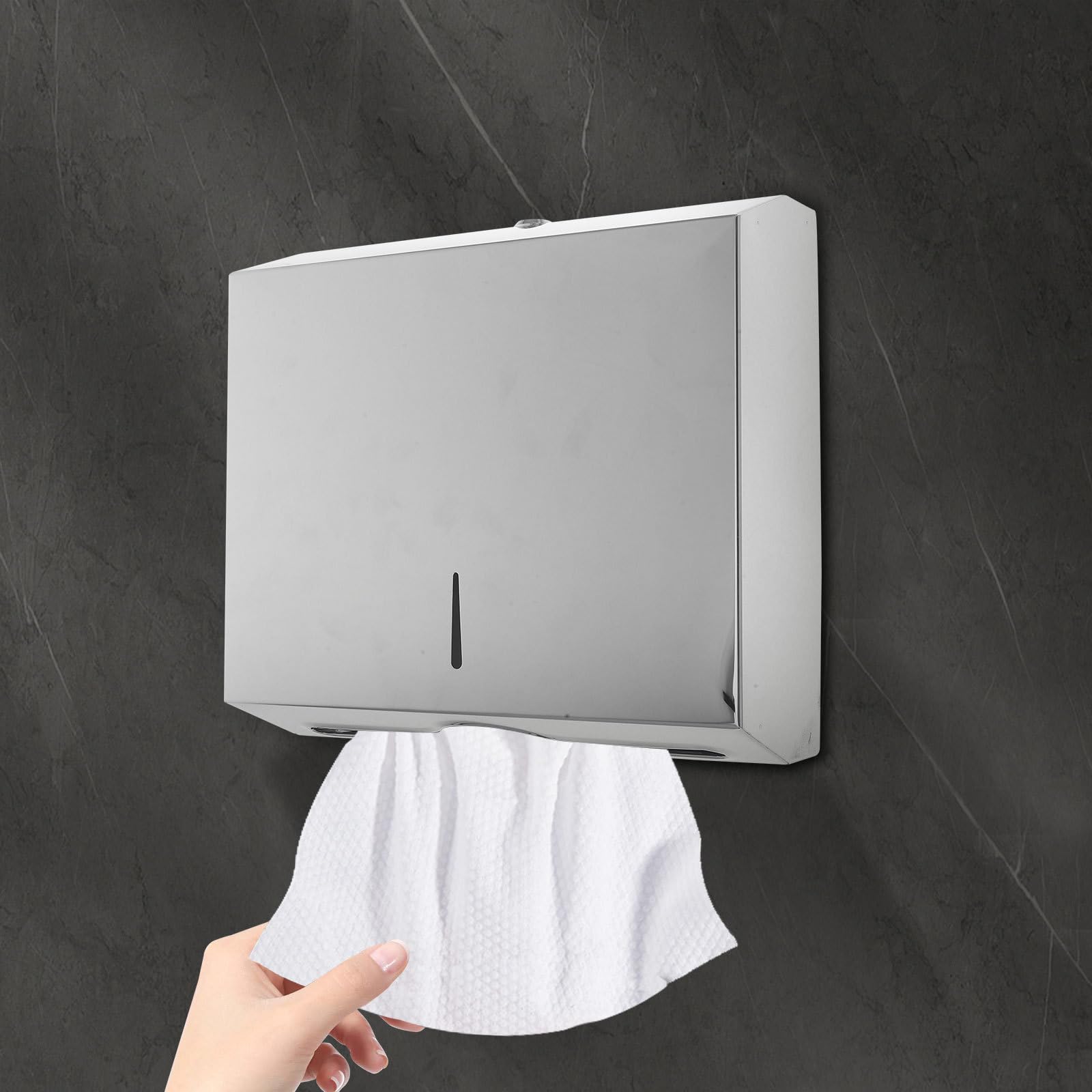 Dispensador y Resistente al Agua de Acero Inoxidable de Toallas de Papel Diseño Confiable y Elegante Montaje en Pared para Baño y Hospitales