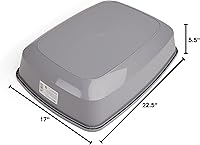 So Phresh X-Large Open Cat Litter Box Grey 22.4x16.9x4.3" - Durable Reinforced Rim & Bottom for Big Cats