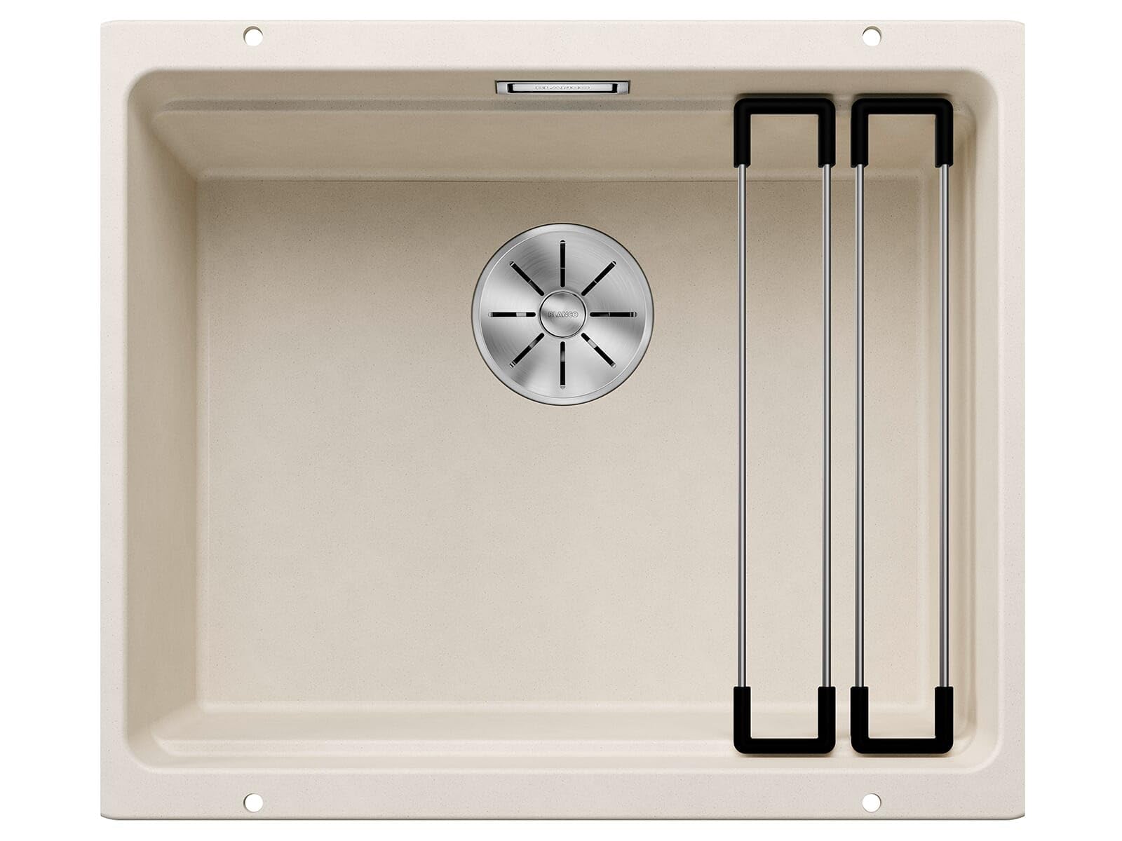 BLANCO ETAGON 500-U | SILGRANIT Sink in Soft White | Installation Type: undermount Installation | for 60 cm Wide Base cabinets | System Concept with Versatile ETAGON Rails | [53x46x21.2 cm]
