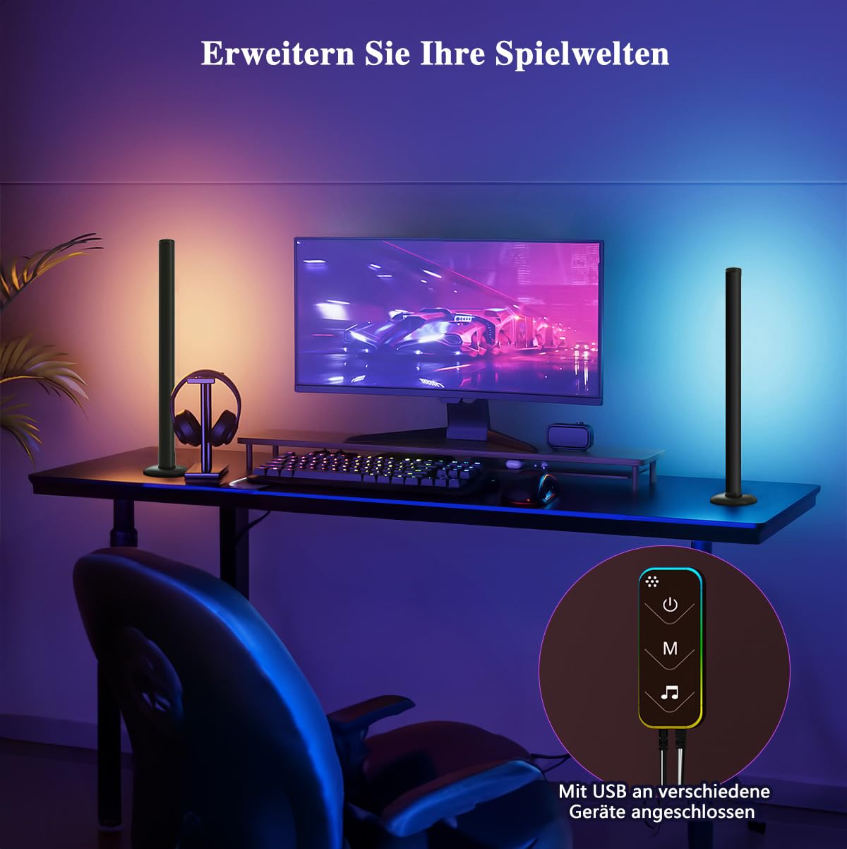 RGBIC striscia luminosa a LED, funziona con Alexa, controllabile tramite app e scatola di controllo, per decorazioni natalizie, adatto per TV computer retroilluminato o comodino