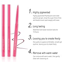 Vista 4 de lápiz delineador de ojos retráctil delineador de ojos pigmentado cremoso a prueba de manchas lápiz delineador de ojos Blanco