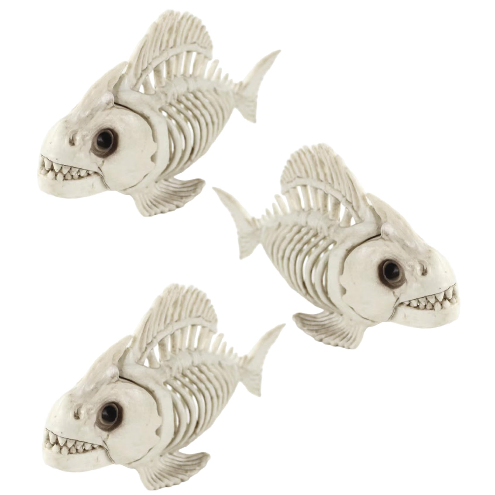 Sjfbebsy Fish Skeleton, 3Pcs 10in Plastic Halloween Skeleton Spooky Decor for Indoor Outdoor, Decor
