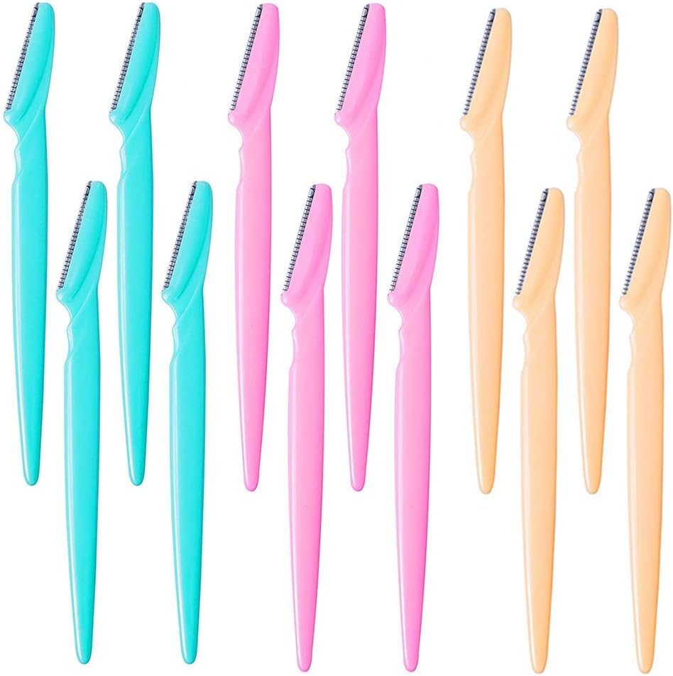 JSDOIN Eyebrow Razors Precision Sharpness for Trimming and Shaping Eyebrows - Multipurpose Exfoliating Face Razor and Eyebrow Shaper - Eyebrow Razor Pack of 12 (Eyebrow Razors)