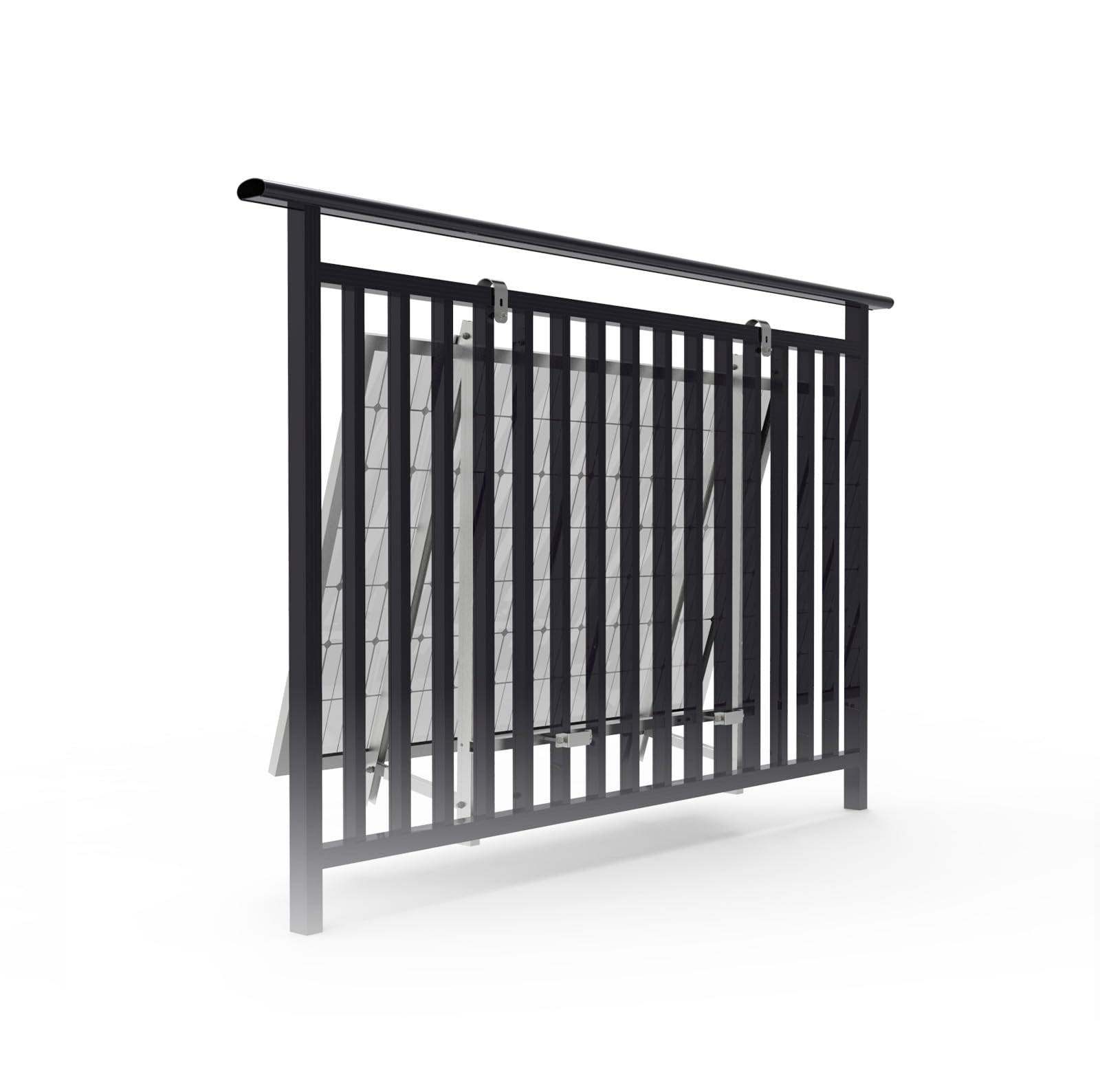 enjoy solar Powerway® Aluminium verstellbare PV-Halterung für Balkonkraftwerk (schwarz)