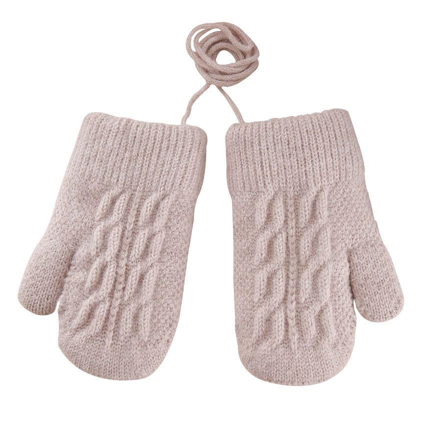 Toddler Stretch Knitted Winter Gloves Cold Weather Fleece Lined Gloves Outdoor Warm Mittens 0-3T Baby Girl Boy