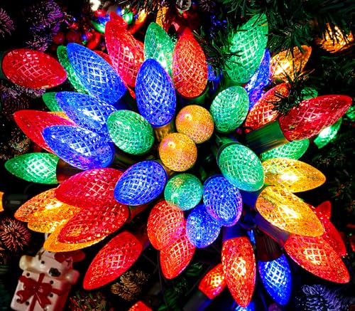 C9 Christmas Lights Outdoor Multicolor, 100FT 50 LED string Lights Waterproof, Extendable C9 Xmas Lights Green Wire, Indoor Outdoor Christmas String Light for House Roof Patio Tree Wedding Party Decor C9 Christmas Lights Outdoor Multicolor, 100FT 50 LED string Lights Waterproof, Extendable C9 Xmas Lights Green Wire, Indoor Outdoor Christmas String Light for House Roof Patio Tree Wedding Party Decor
