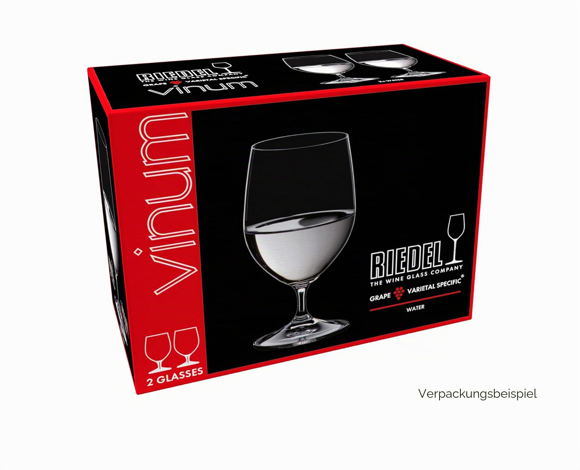 RIEDEL Vinum Wasser - 2er Set, Trinkglas, Kristallglas, Spülmaschinenfest - 6416/02